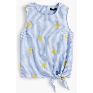 J.Crew embroidered pineapple side-tie top T12